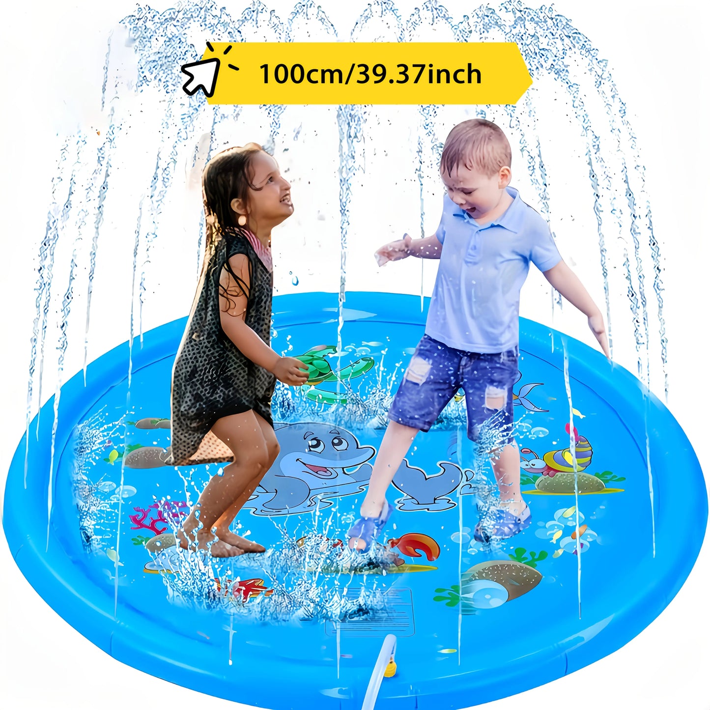 Blue Dolphin Inflatable Splash Mat