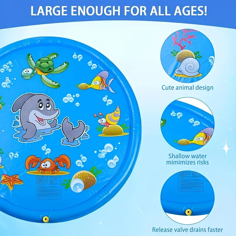 Blue Dolphin Inflatable Splash Mat