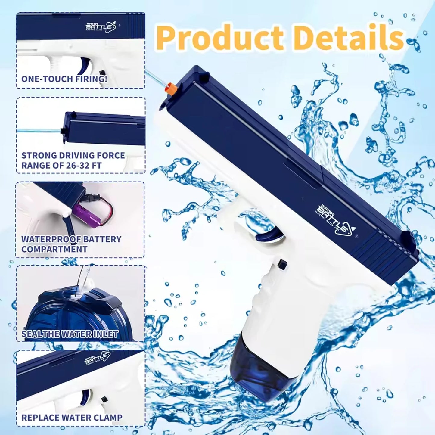 Electric Water Gun Rechargeable Automatic