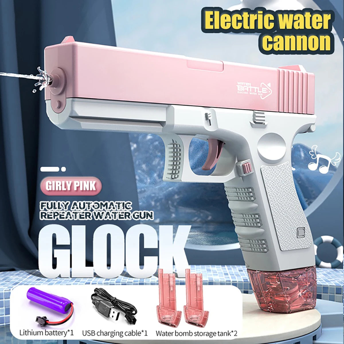 Electric Water Gun Rechargeable Automatic